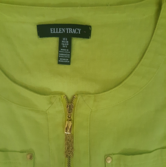 Ellen tracy linen shirt dress mini sz small *5 - Picture 2 of 6